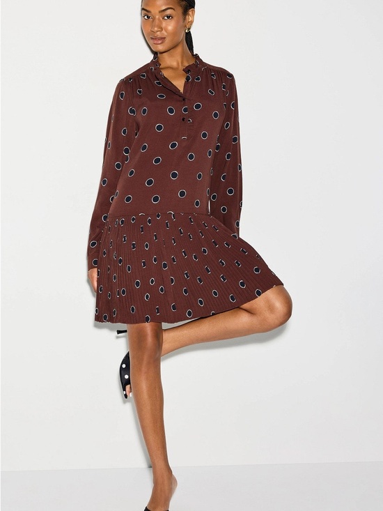 kate spade Dresses & Skirts - kate spade Brown Polka Dot Pleated Mini Skirt